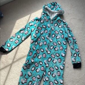 Penguin Print Hooded Onesie
